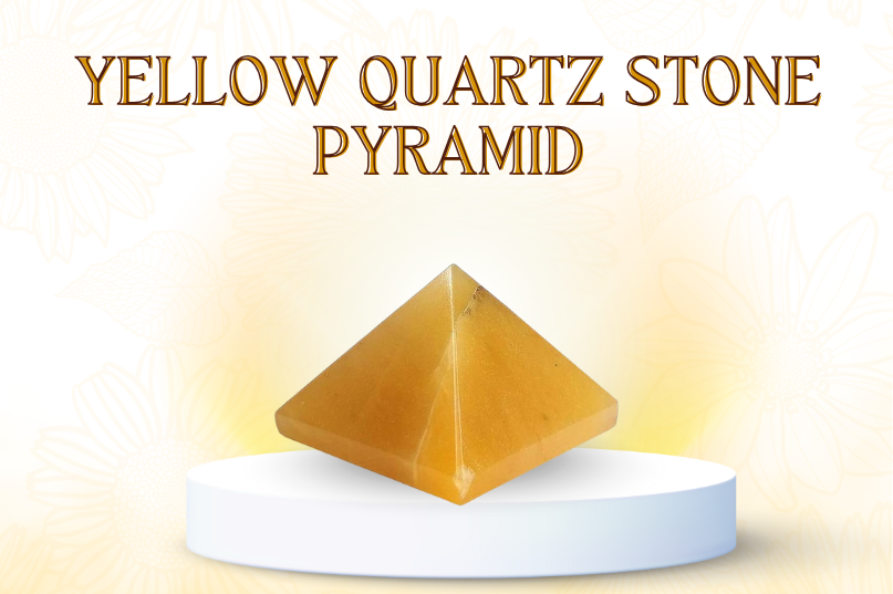 Yellow Quartz Stone Pyramid Image