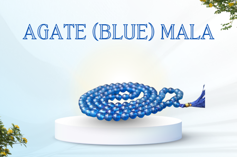 Agate (Blue) Mala: Calm the Mind, Enhance Communication & Inner Peace