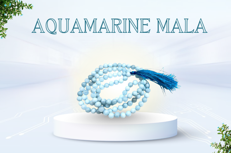 Aquamarine 8mm Mala Image