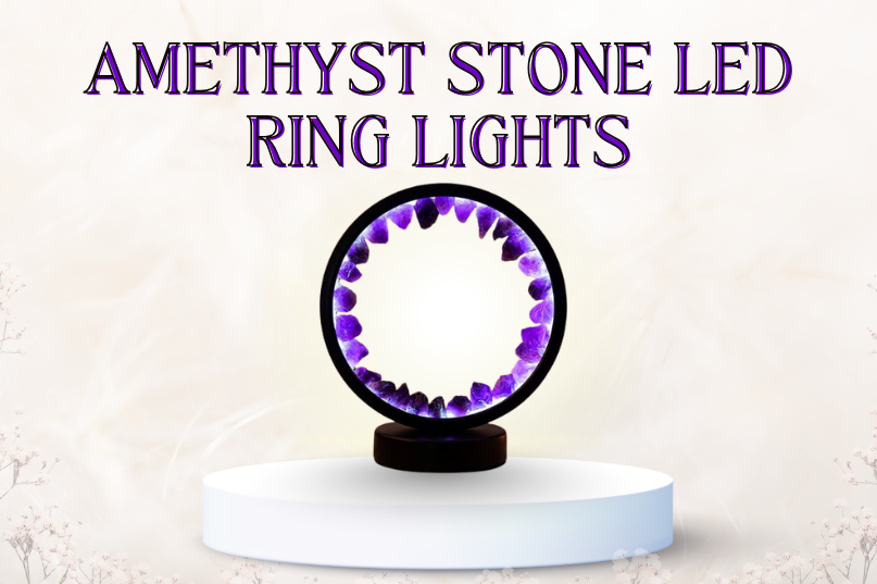 Amethyst Stone LED Ring Lights: Calm Your Space with Divine Purple Glow & Healing Vibes
