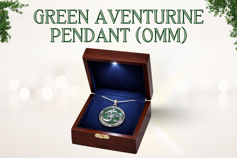 Green Aventurine Pendant (Om): Luck, Growth & Inner Harmony