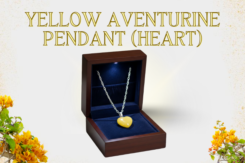 Yellow Aventurine Pendant (Heart): Confidence, Optimism & Abundance