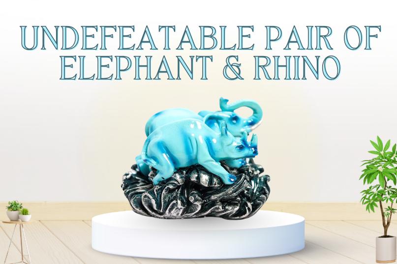 Undefeatable Pair of Elephant & Rhino – Symbol of Protection, Strength & Victory