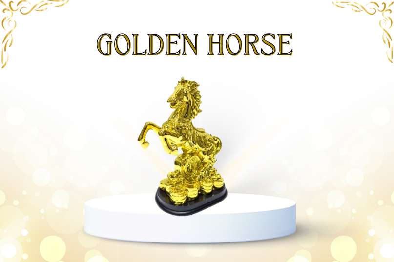Golden Horse with Coins: Wealth, Success & Power