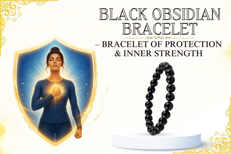 Black Obsidian Bracelet – Stone of Protection, Grounding & Inner Strength