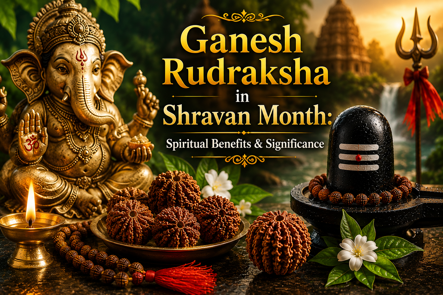 Ganesh Rudraksha in Shravan Month Spiritual Benefits & Significance Image