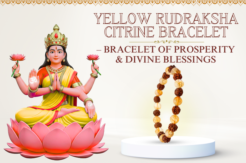 Yellow Rudraksha Citrine Bracelet – Symbol of Prosperity, Confidence & Spiritual Balance