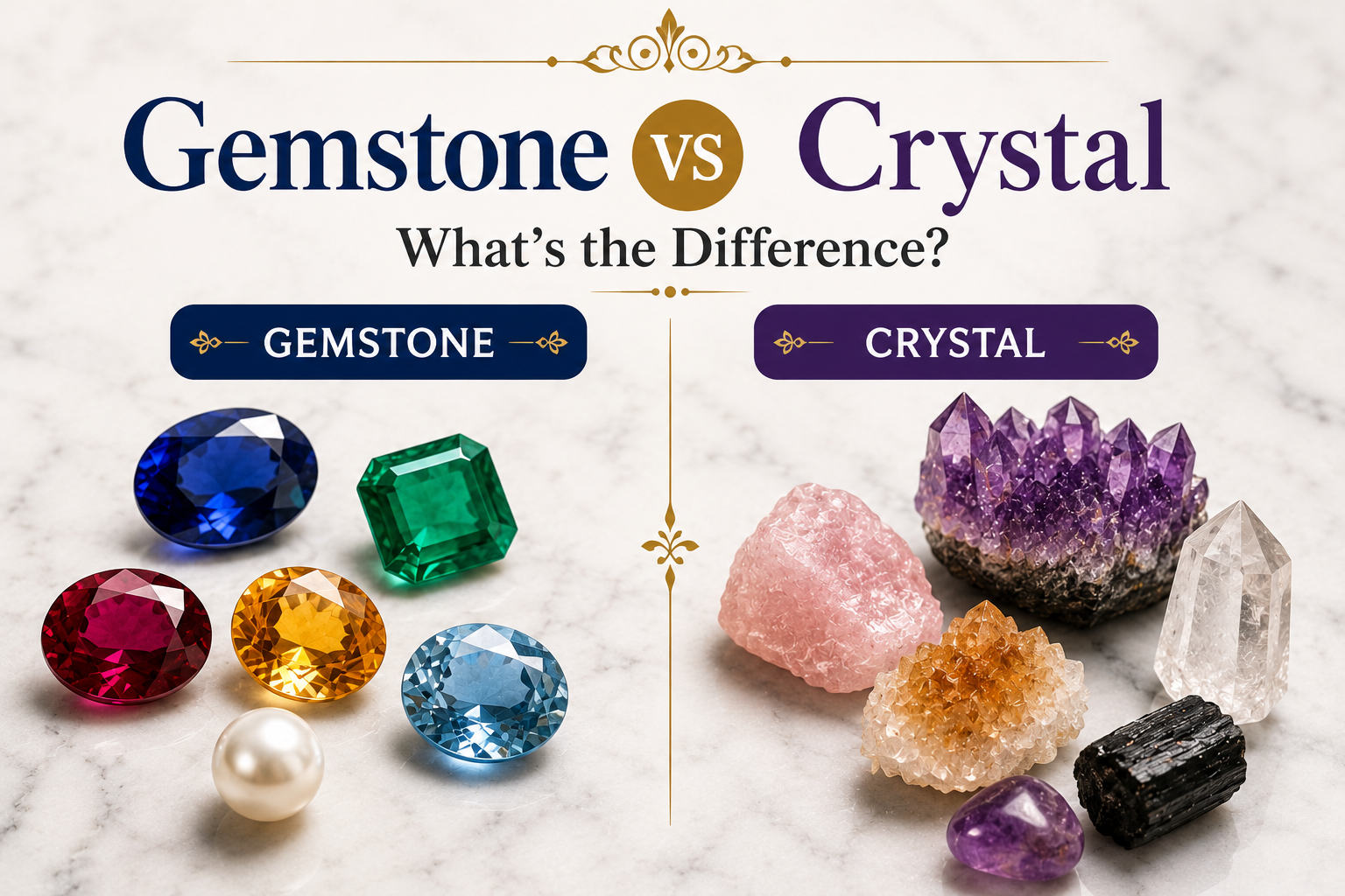 Gemstone vs Crystal What's the Difference Image