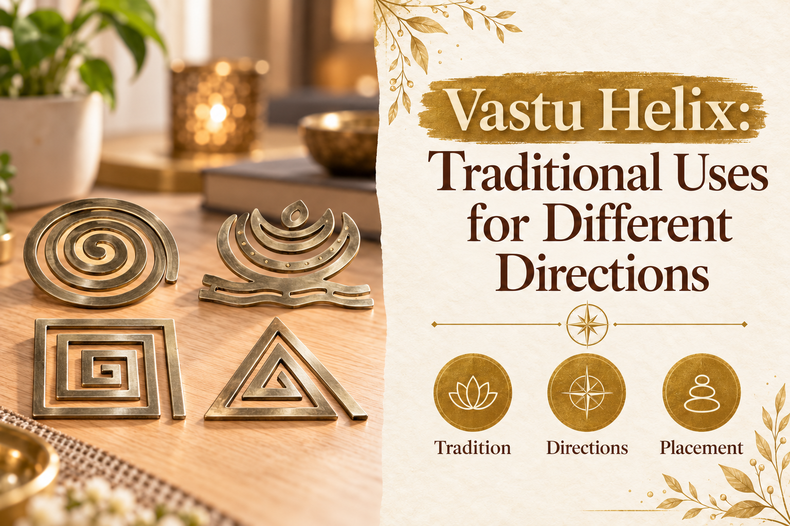 Four flat metal Vastu helix designs