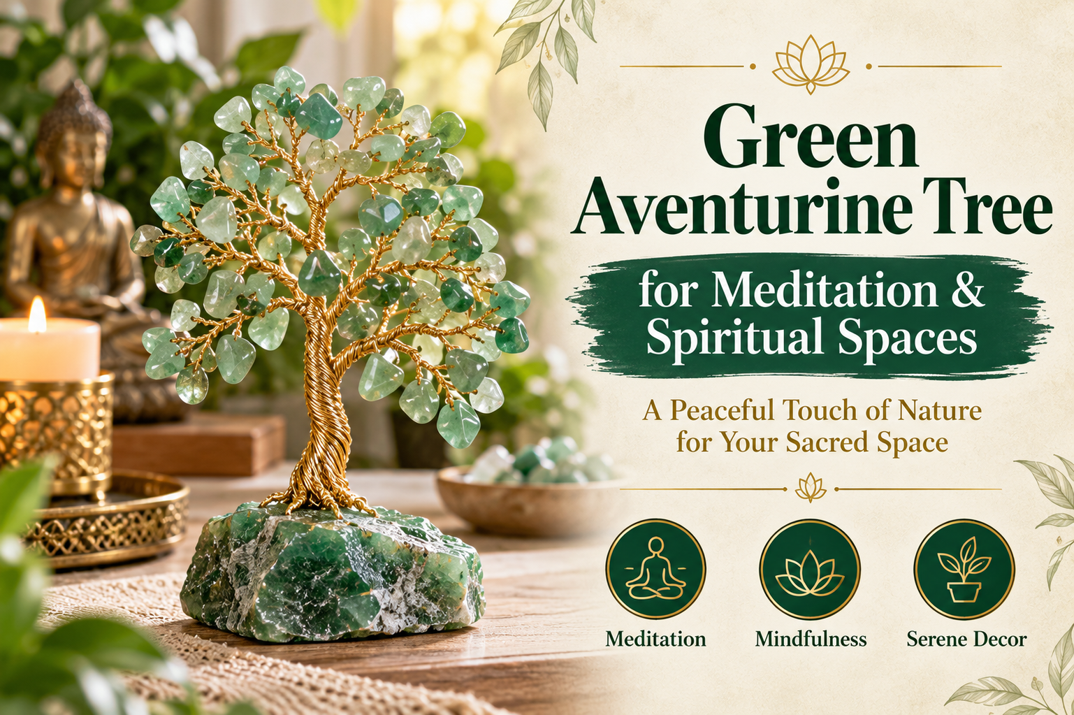 Green Aventurine Tree for Meditation & Spiritual Spaces