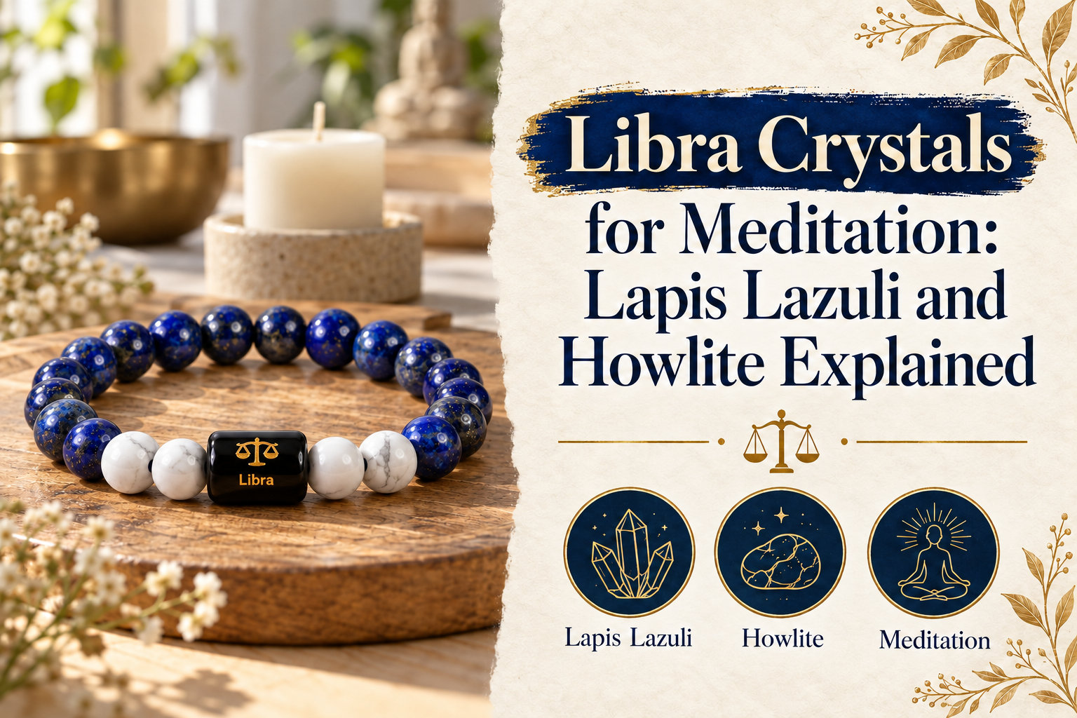 Libra Bracelet with Lapis and Howlite