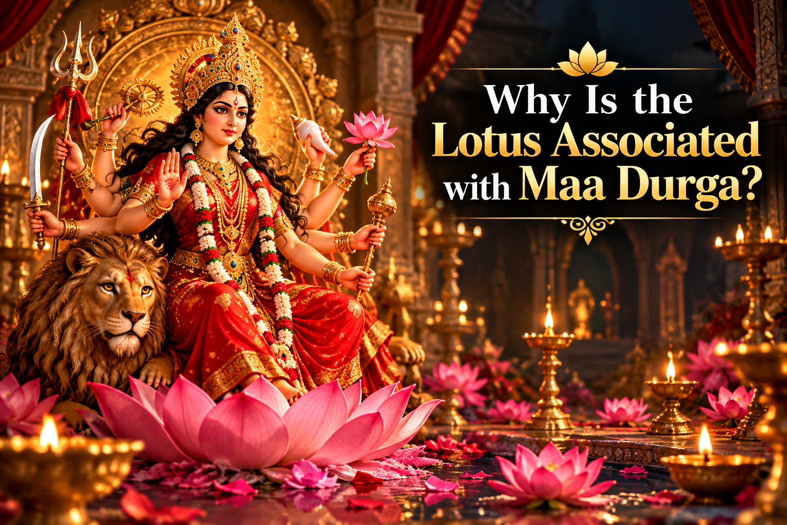 Maa Durga and the Sacred Lotus