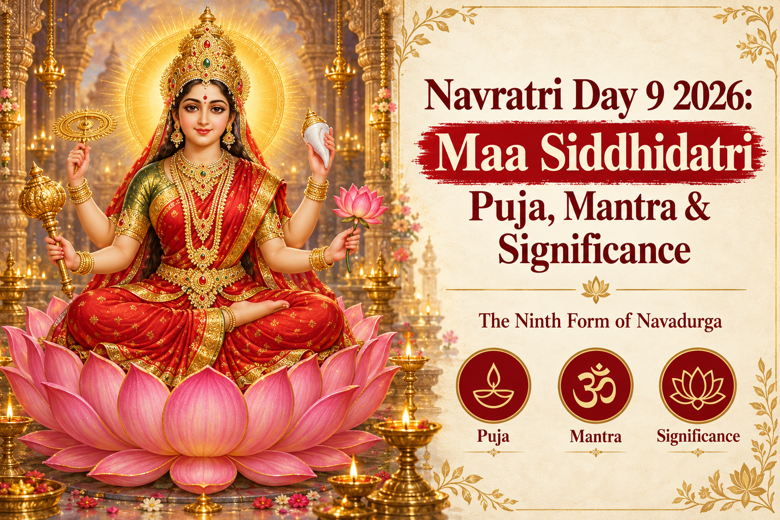Navratri Day 9 2026: Maa Siddhidatri Puja, Mantra & Significance