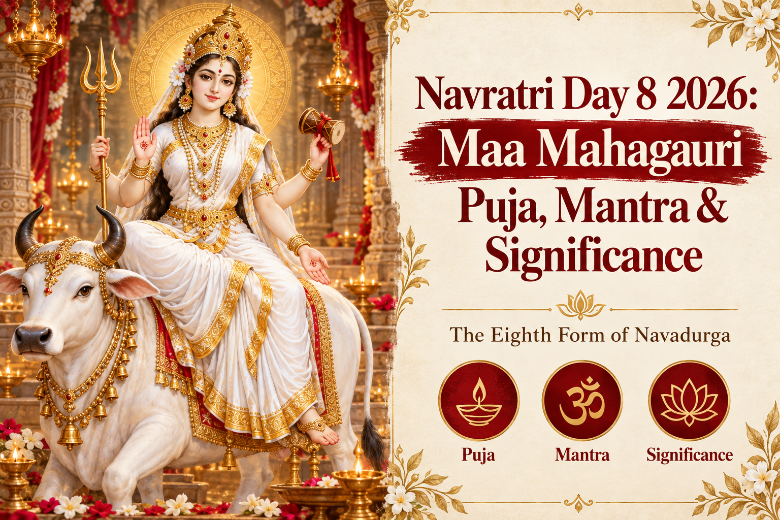 Navratri Day 8 2026: Maa Mahagauri Puja, Mantra & Significance