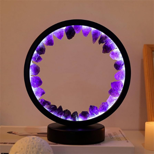 Amethyst Stone LED Ring Lights