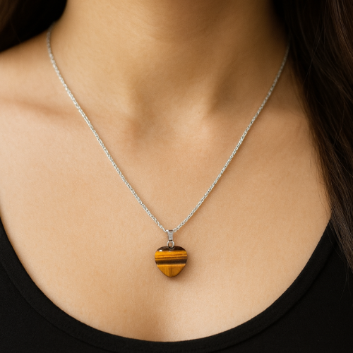 Tiger's Eye Pendant (Heart)