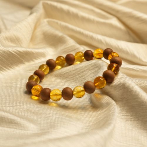 Sandalwood with Yellow Citrine Bracelet 10MM