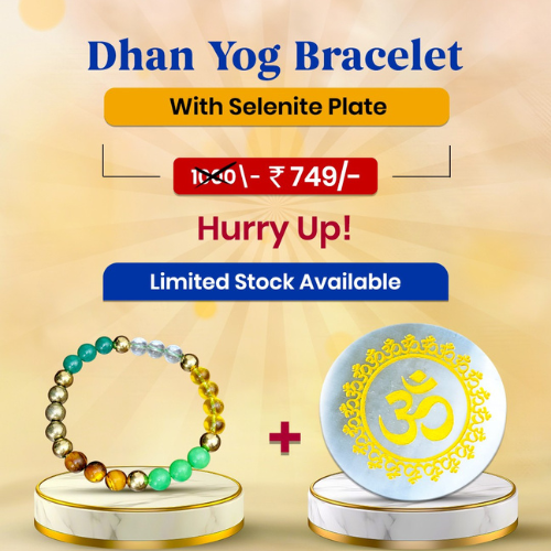 Dhanyog Bracelet with Selenite Plate Combo