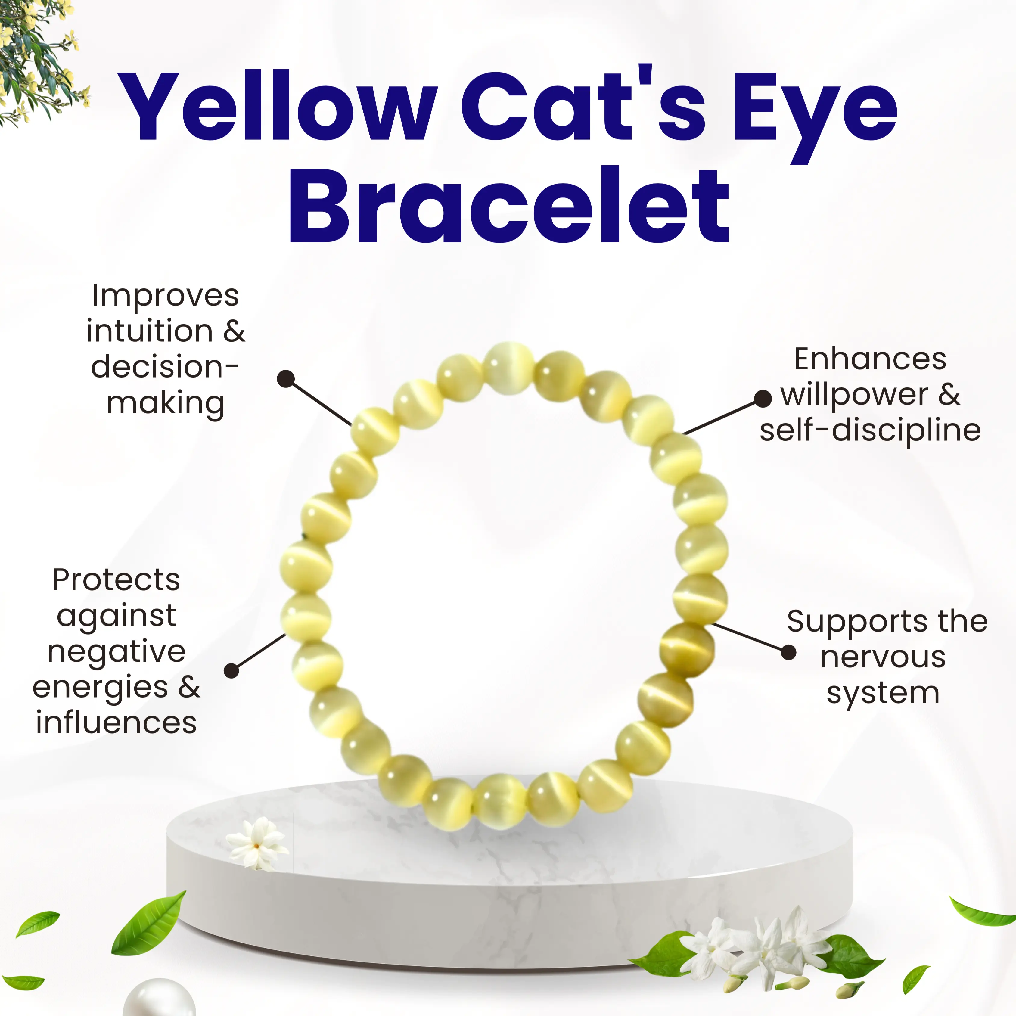 Yellow Cat's Eye Bracelet