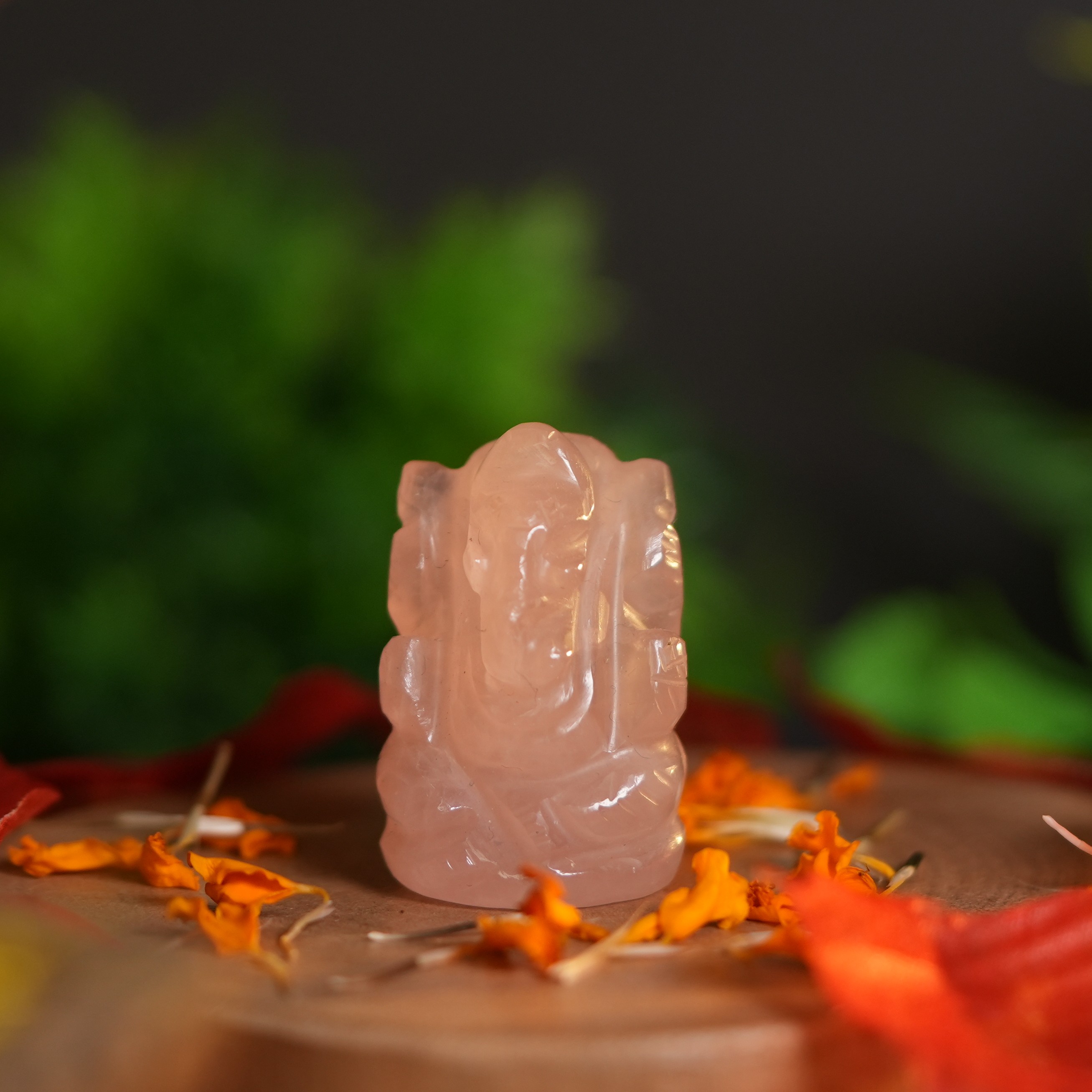 Rose Quartz Ganesha (Pocket Size)