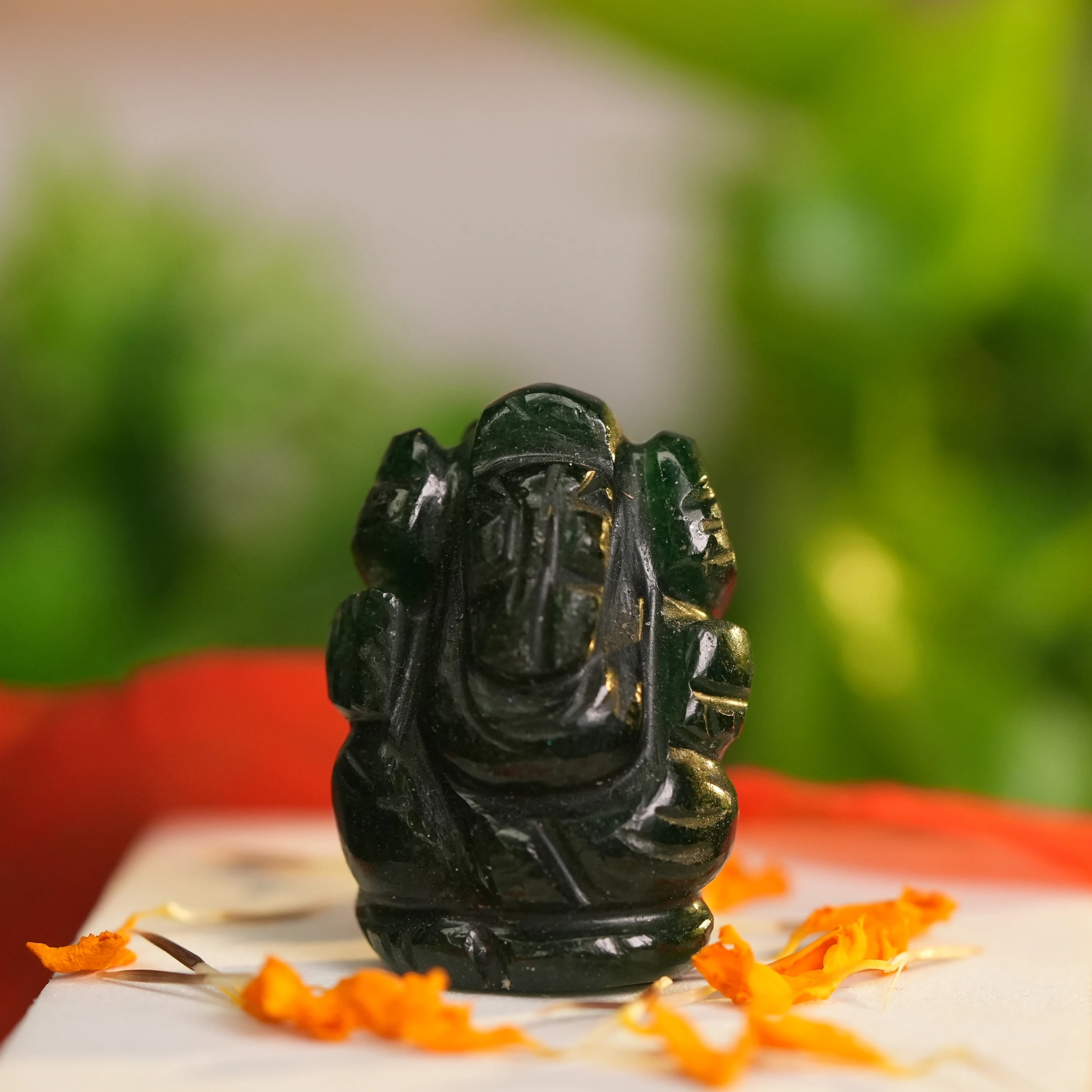 Green Jade Ganesha (Pocket Size)
