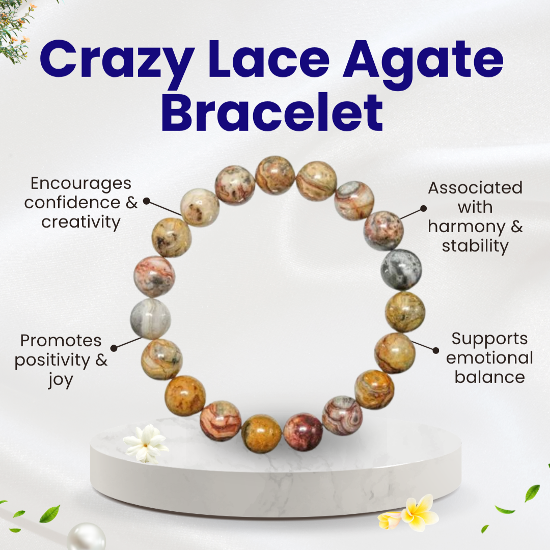 Crazy Lace Agate Bracelet