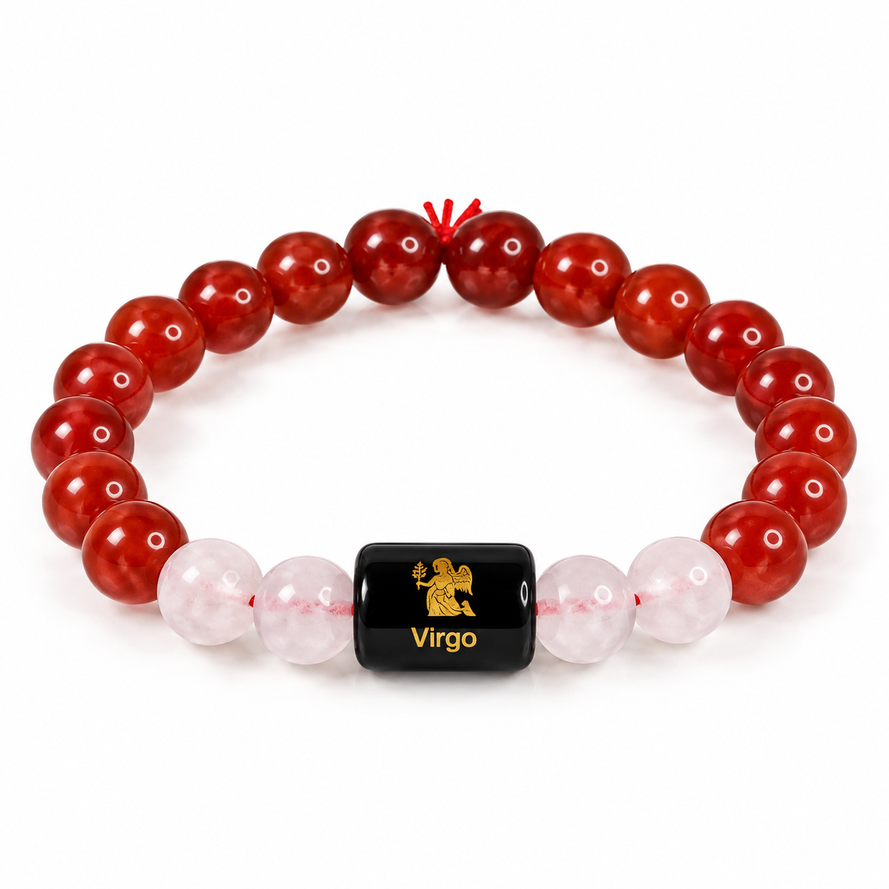Virgo Zodiac Bracelet | Carnelian & Milky Quartz | Kanya Rashi Bracelet