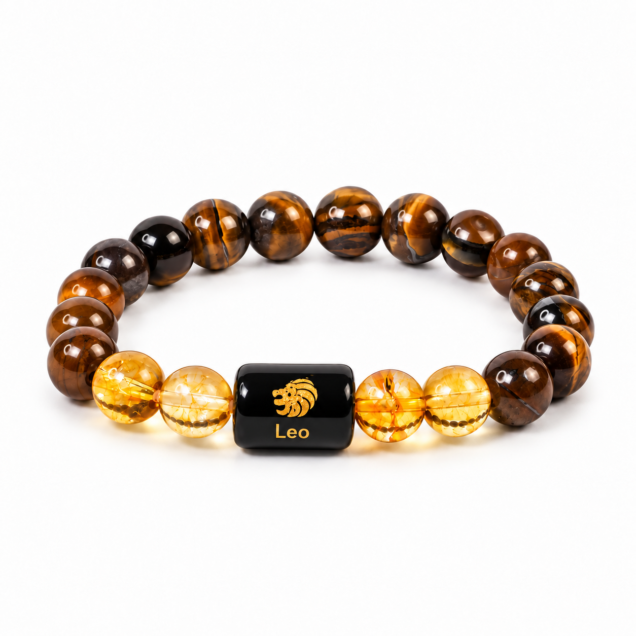 Leo Zodiac Bracelet | Tiger Eye & Citrine | Singh Rashi Bracelet